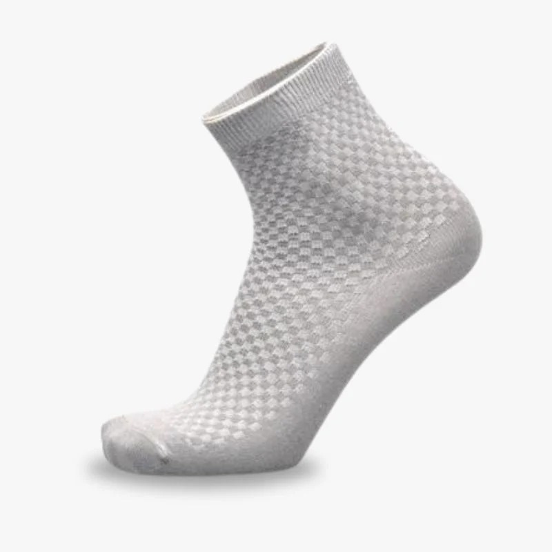 Calcetín blanco de tejido texturizado